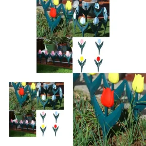 37ME Tulips Garden Fence Stake Edging Border for Walkways and Lawns
