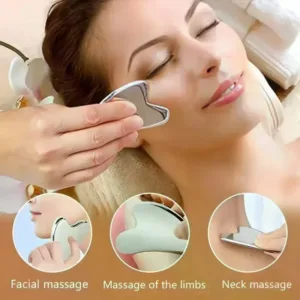 Stainless Steel Gua Sha Scraper Heart Shape Universal Face Massager Tool For Facial Beauty Eye Massage