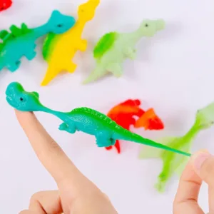 Finger Catapult Dinosaur Toy Funny Mini Rubber Dino Finger Sling Shot Toys for Christmas Birthday Goodie Bag Stuffers