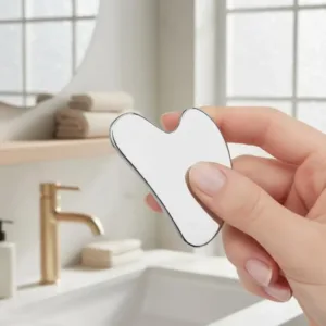Stainless Steel Gua Sha Scraper Heart Shape Universal Face Massager Tool For Facial Beauty Eye Massage